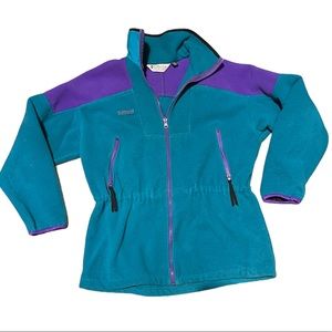 Columbia vintage sportswear made in the USA fleece waist drawstring jacket